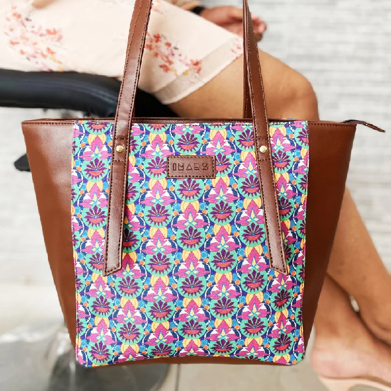 Handle bags with monogram designs for personalization -Sophisticated Multi Color Tote Bag Perfect For Women & Girls