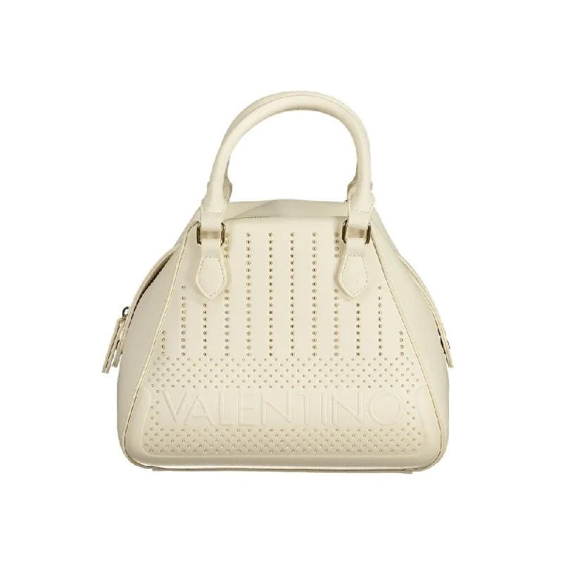 Handle bags with sleek zippers for closure -Valentino Bags White Polyethylene Women's Handbag