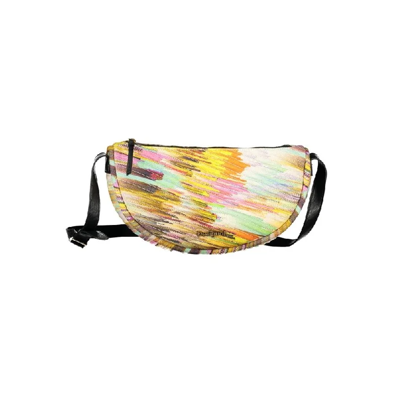 Handle bags with tropical leaves for summer -Desigual Yellow Polyester Women's Handbag