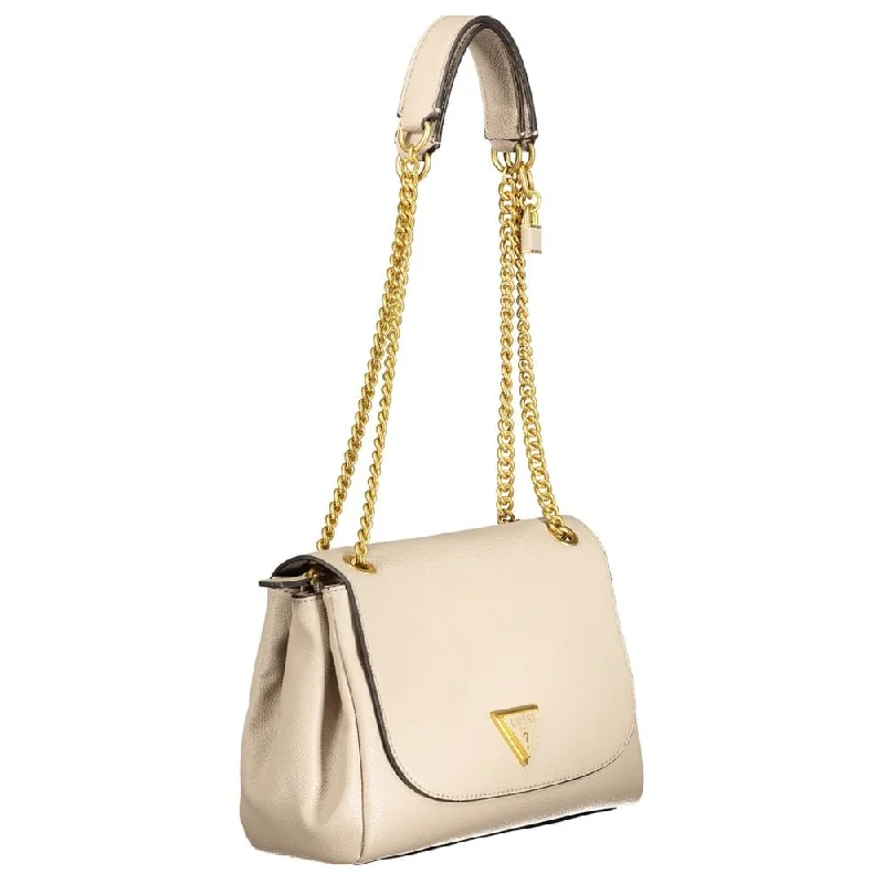 Handle bags with pastel colors for softness -Guess Jeans Beige Polyethylene Women's Handbag