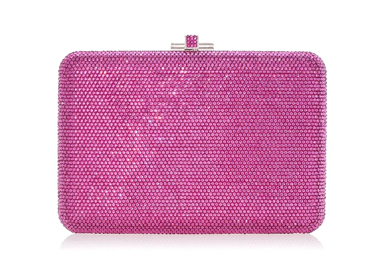 Handle bags with suede accents for texture -Slim Slide Fuchsia