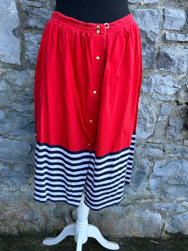 Striped Dresses for Fashionable -80s red&stripy skirt uk 12