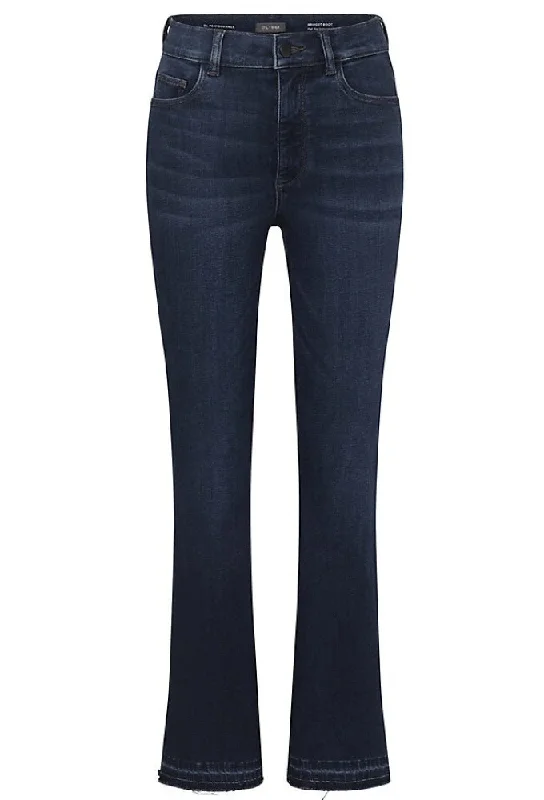 Classic tight trousers for men with slim fit and professional appearance -DL1961 Women Bridget Boot: High Rise Instasculpt Crop Dark Indigo Released Jeans