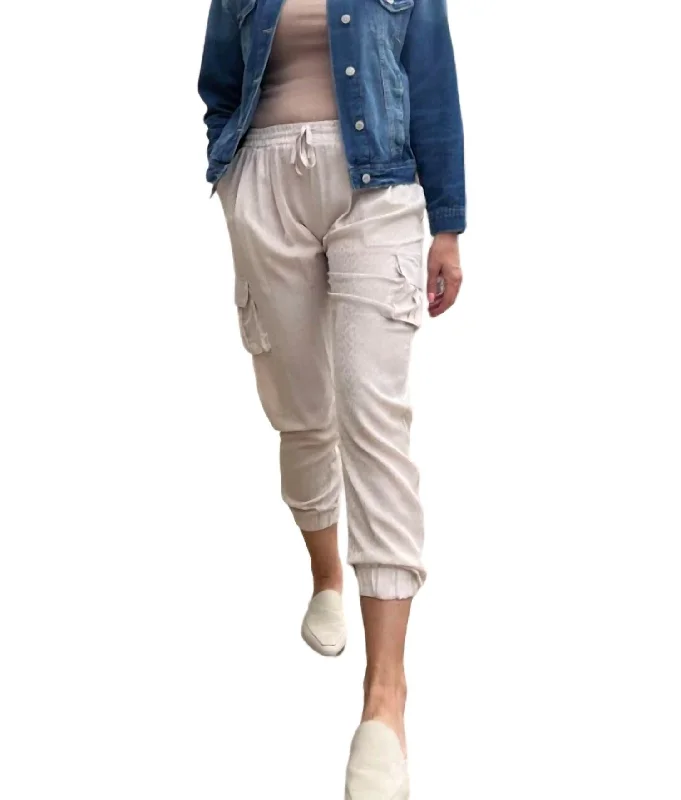 Tailored tight trousers for men with sharp crease and polished look -Milo Jogger Pant In Cream