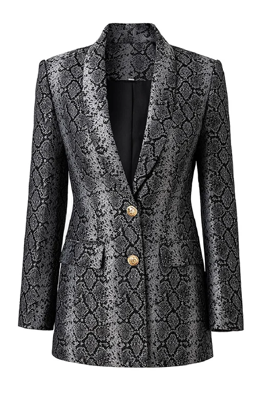 Blazers for bold fashionistas shine loud -Jacquard Single Breasted Women's Blazer