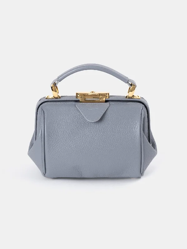 Handle bags with monogram designs for personalization -The Mini Sophie - French Grey Calf Grain