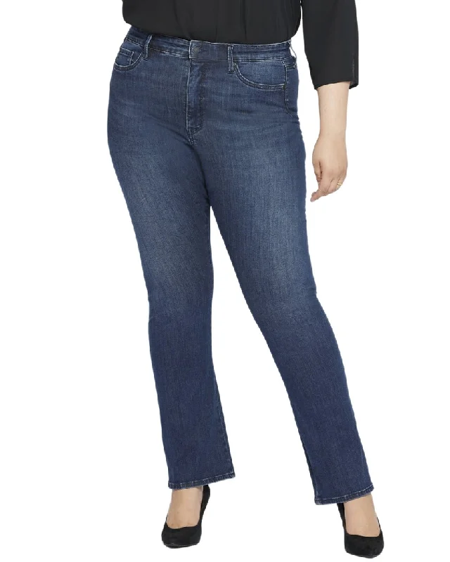 Casual tight trousers for women with comfy waistband and minimalistic style -NYDJ Plus Seamless Precious Bootcut Jean