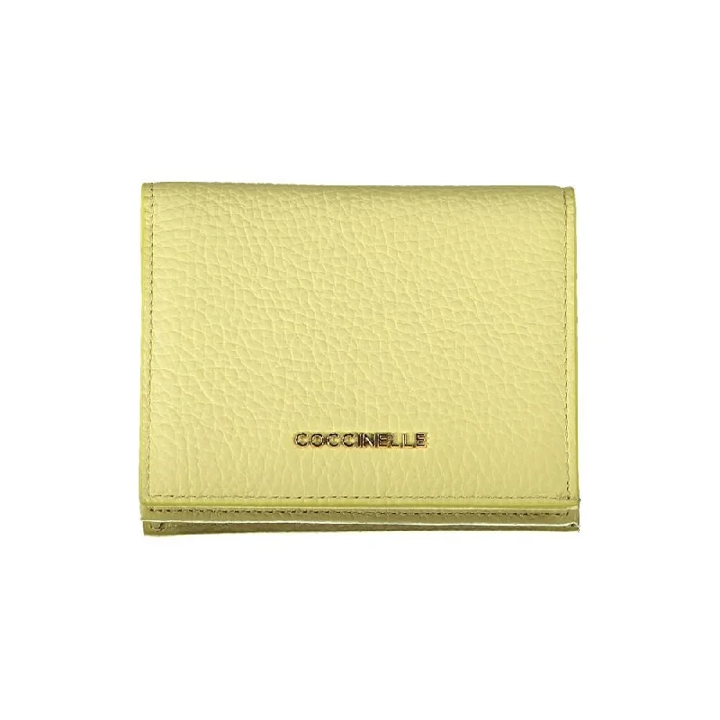 Handle bags with laptop sleeves for work -Coccinelle Yellow Leather Women's Wallet