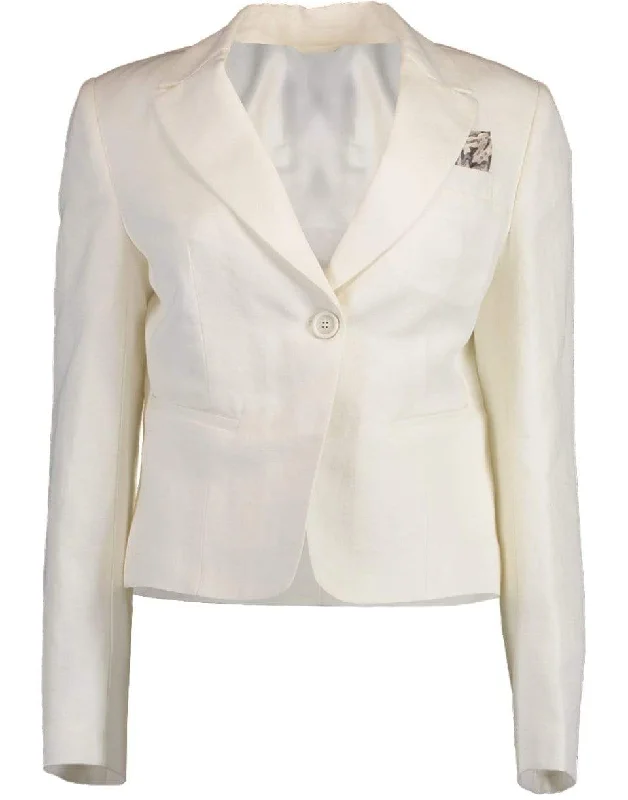 Blazers with elbow patches feel quirky -Crop Peak Lapel Blazer