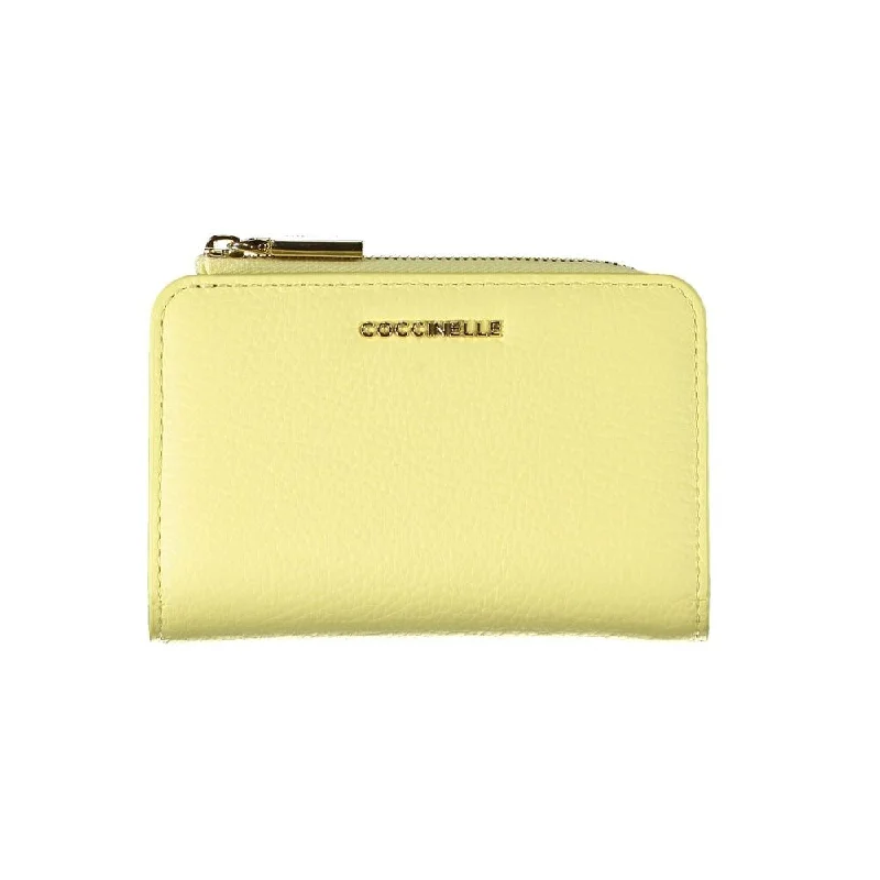 Handle bags with lightweight fabric for ease -Coccinelle Yellow Leather Women's Wallet