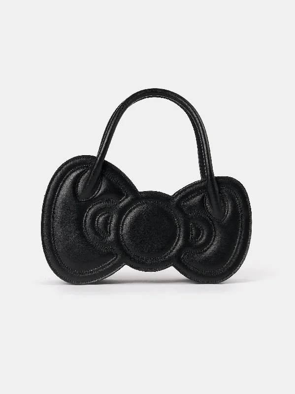 Handle bags with neutral tones for versatility -The Hello Kitty Bow Bag - Black