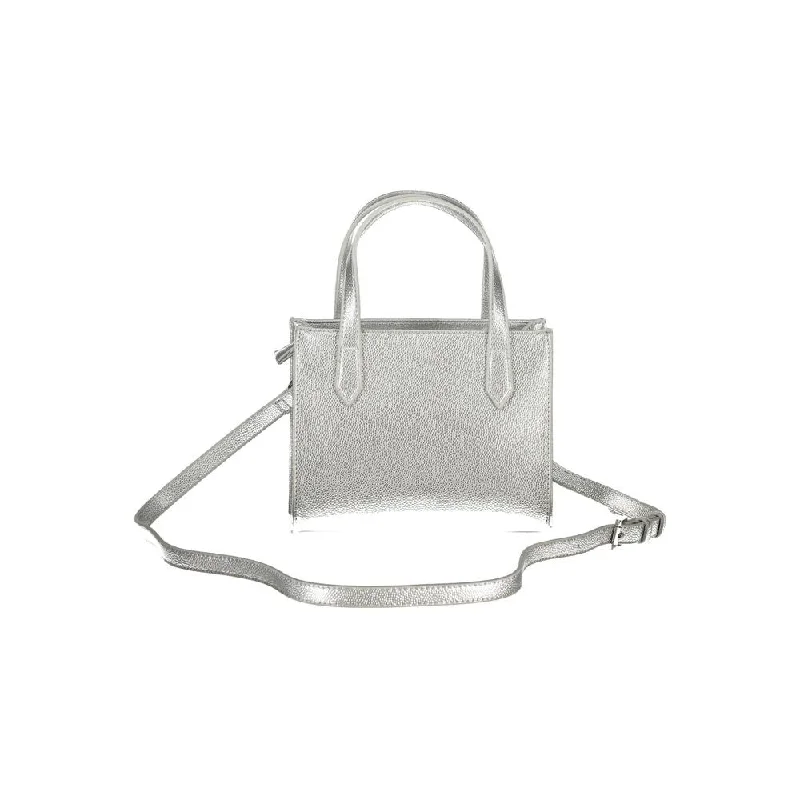 Handle bags with drawstring accents for style -Valentino Bags Silver Polyethylene Women's Handbag