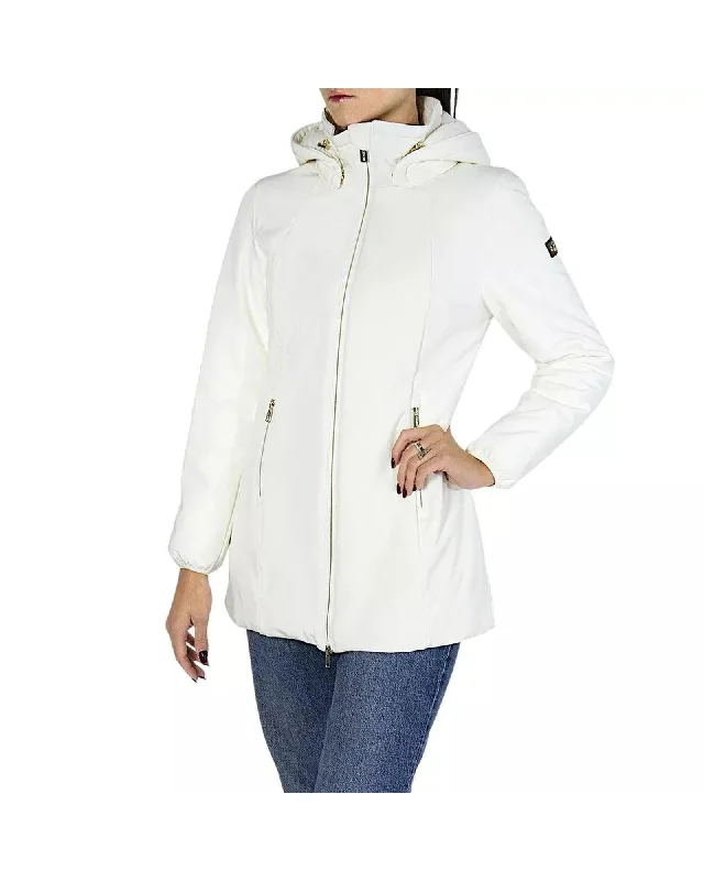 Waterproof Hooded Down Jacket with Gold Details