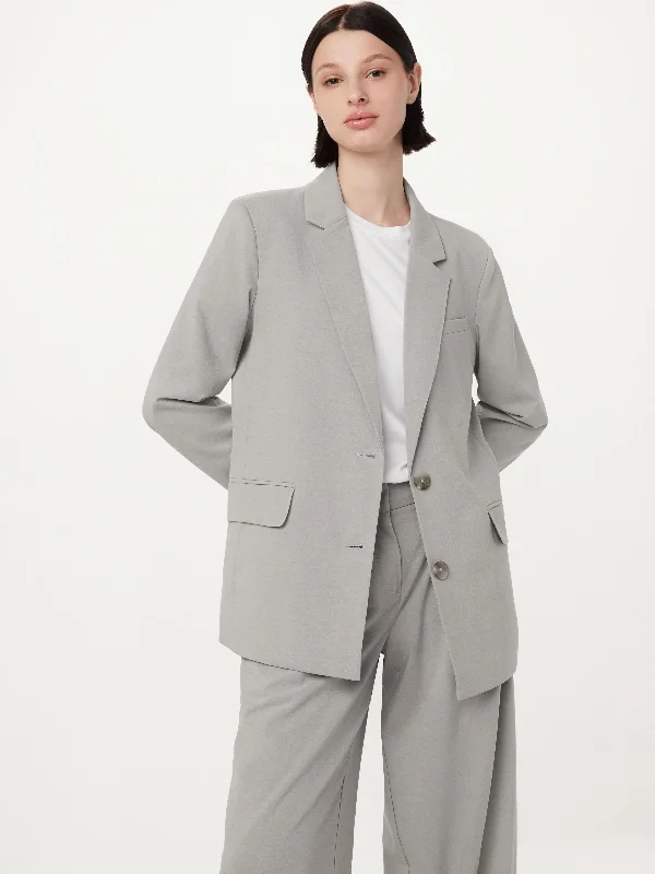 Blazers for tall builds elongate gracefully -The Relaxed 2-Button Blazer in Light Grey