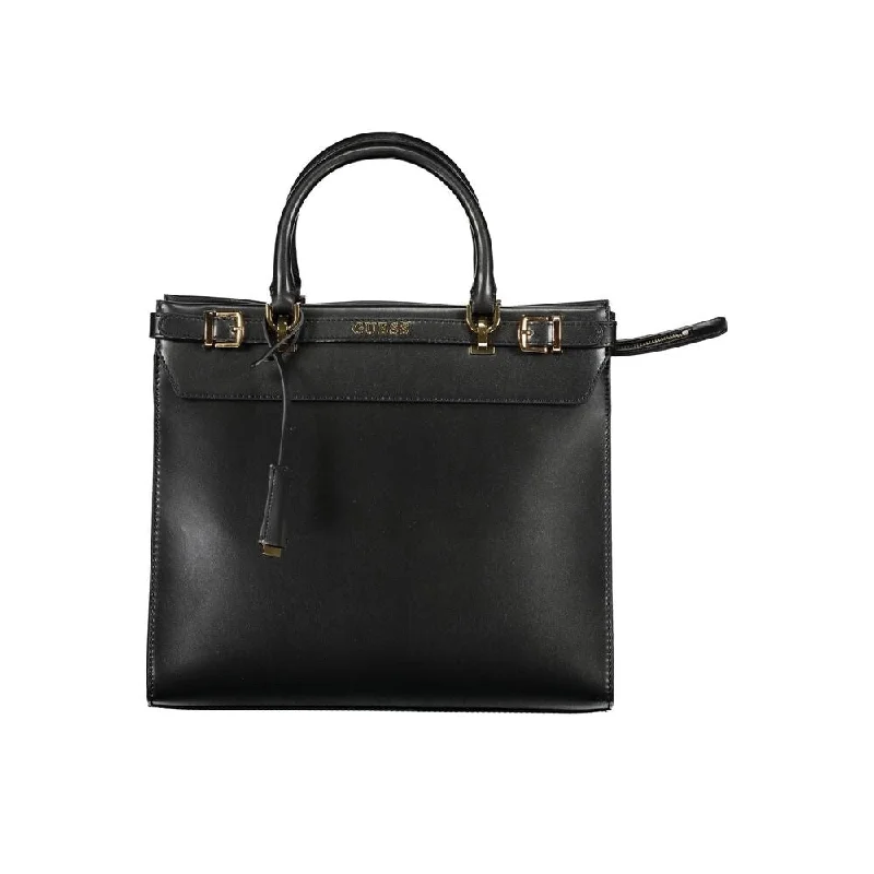 Leather handle bags for elegant daily carry -Guess Jeans Black Polyethylene Women's Handbag