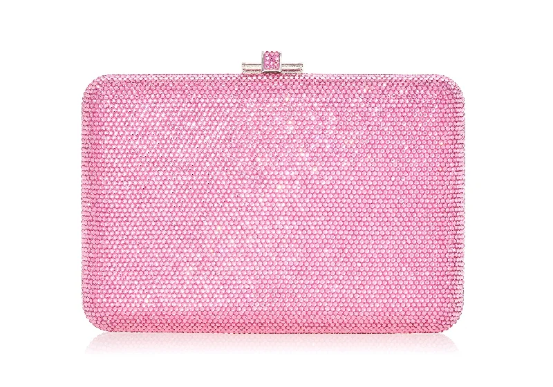 Handle bags with woven fabric for texture -Slim Slide Pink