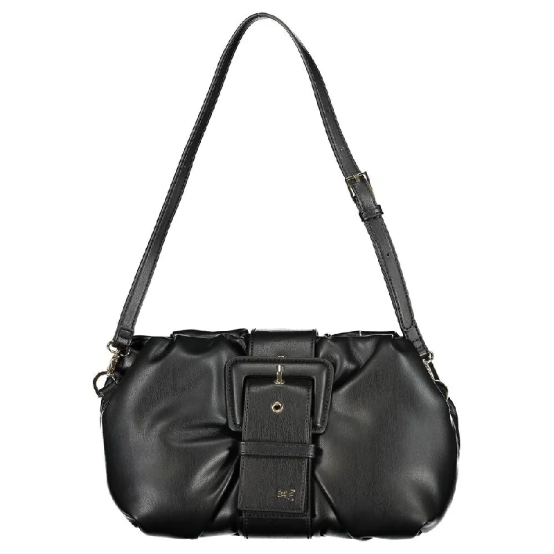 Handle bags with tropical leaves for summer -Patrizia Pepe Black Polyethylene Women's Handbag