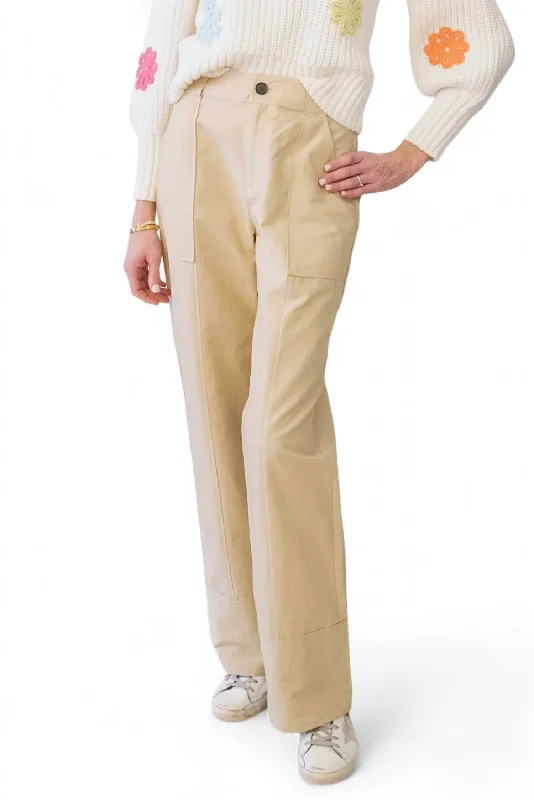 Tight trousers for men with tapered legs and sharp, tailored finish -Fran Pant In Khaki