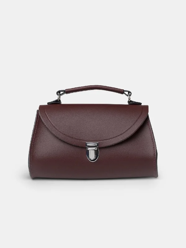 Handle bags with bold text for statements -The Mini Poppy - Oxblood