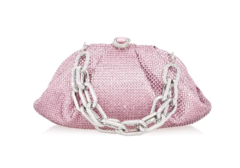 Handle bags with floral embroidery for detail -Gemma Crystal Light Amethyst