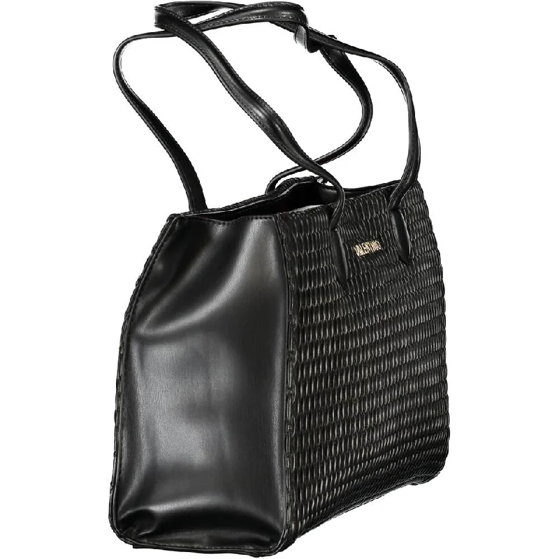 Handle bags with sturdy bases for stability -Valentino Bags Black Polyethylene Women's Handbag