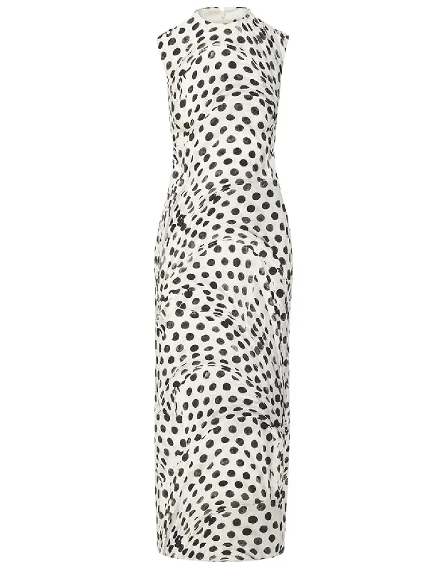 Long-sleeved Dresses for Coverage -Audrey Dot Sheath Dress