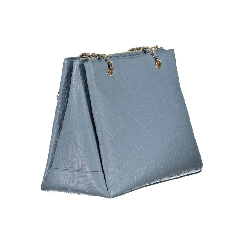 Leather handle bags for elegant daily carry -Valentino Bags Light Blue Polyethylene Women's Handbag