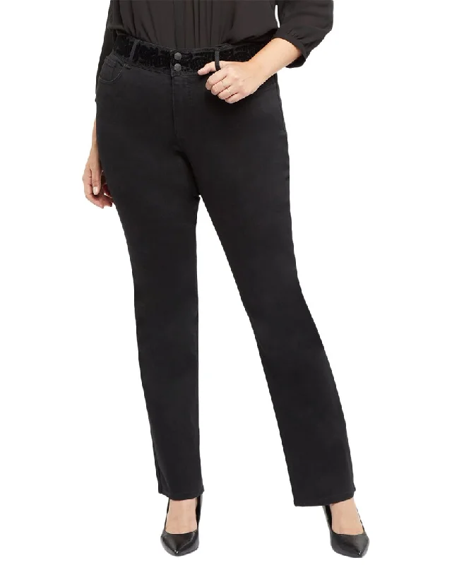 Tight trousers for women with decorative buttons and flattering silhouette for day wear -NYDJ Marilyn Straight Jean