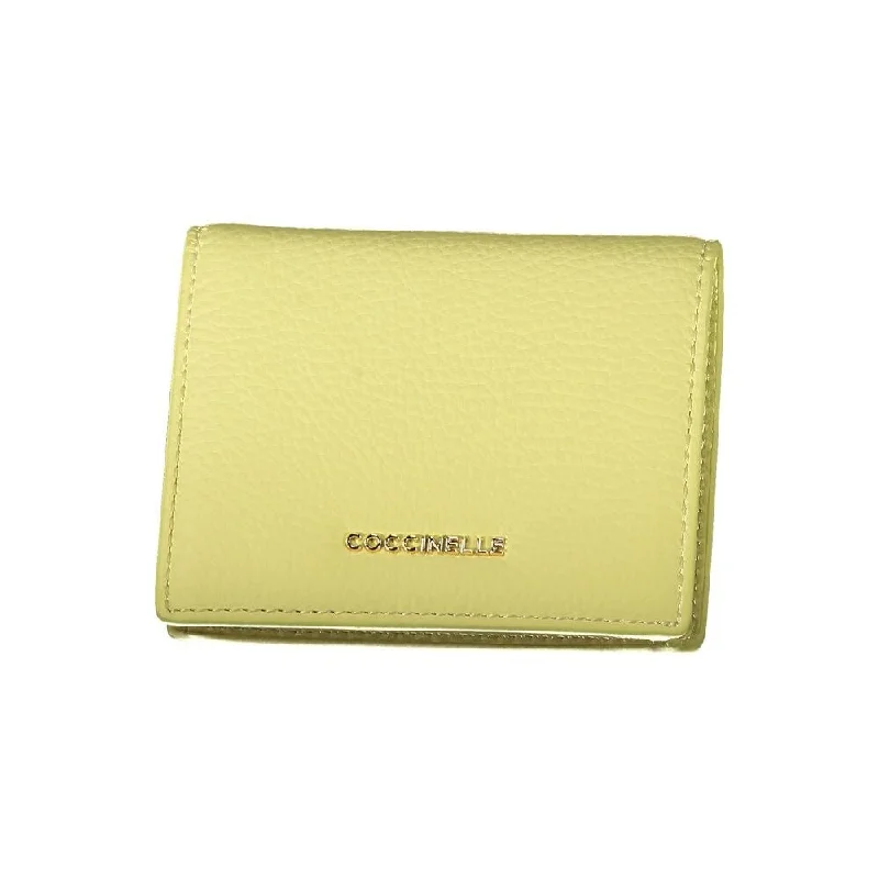 Handle bags with playful patterns for fun -Coccinelle Yellow Leather Women's Wallet