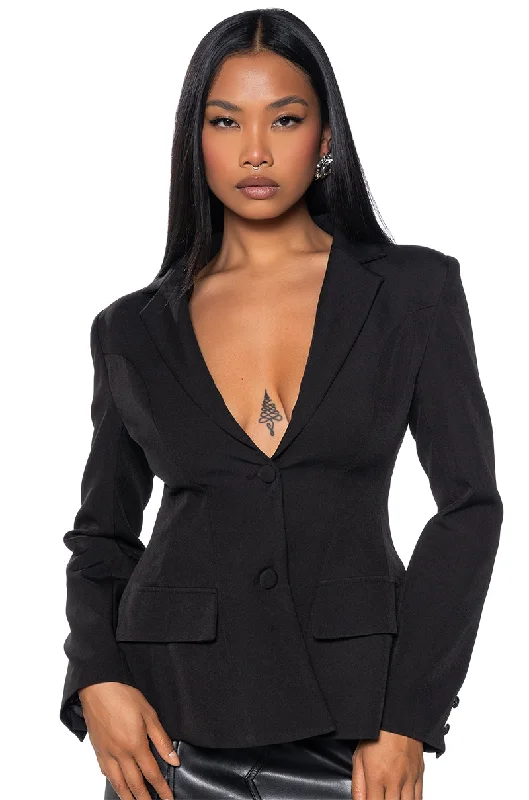 Blazers with loose fits feel breezy -TINASHE BOW BACK BLAZER