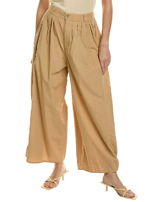 Classic tight trousers for women with smooth fabric and chic, timeless design -AG Jeans Hadley High-Rise Pleated Culotte