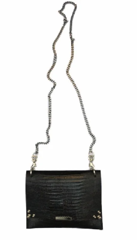 Handle bags with elegant gold-tone hardware -Warrior lizard cross body small