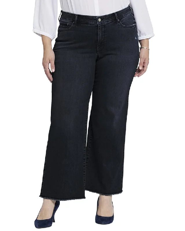 Luxury tight trousers for women with fine fabric and elegant tailoring -NYDJ Plus Teresa Huntley Ankle Jean