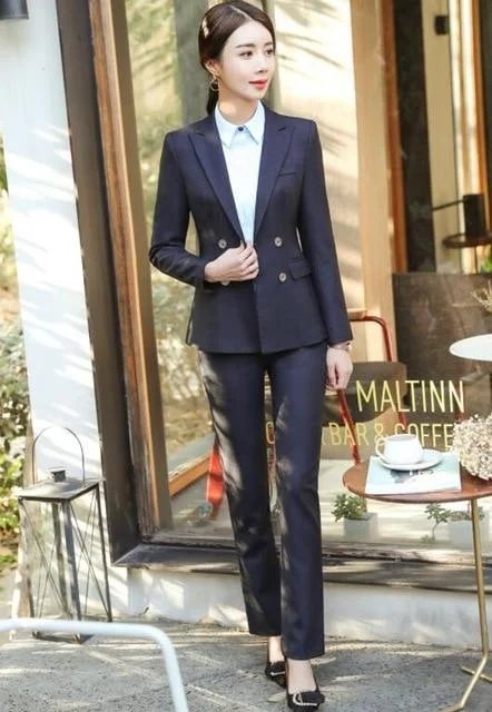 Navy coat and pants