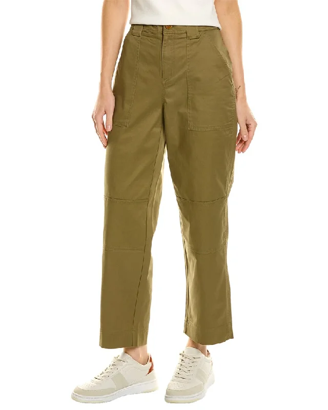 Color-block tight trousers for women with bold contrasts and modern flair -Brooks Brothers Straight Utility Pant