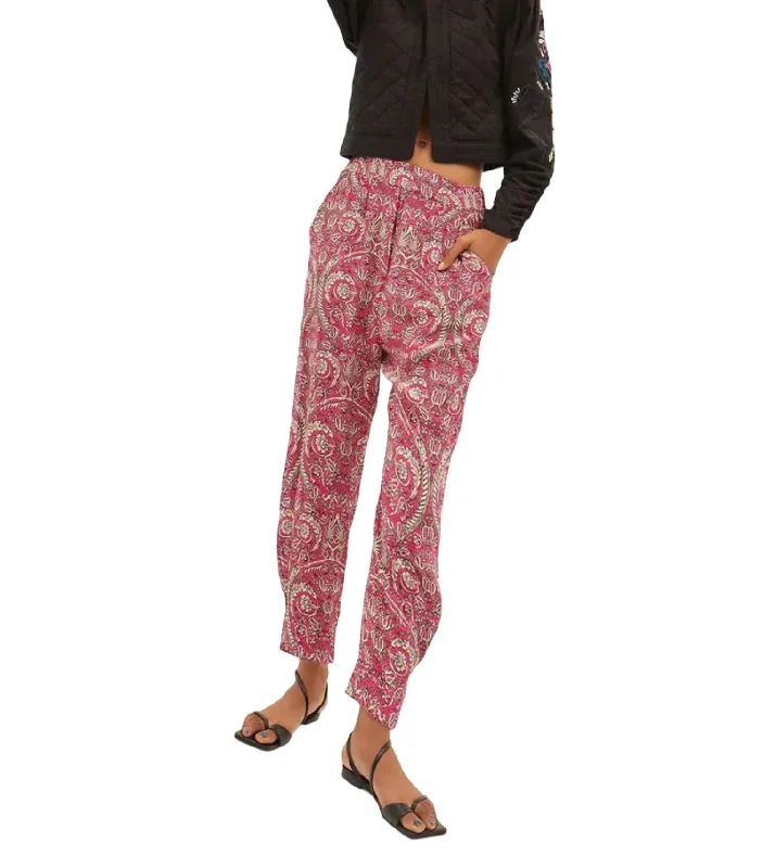 Classic tight trousers for men with slim fit and professional appearance -Besalu Floral Pants In Mix 1 Pink