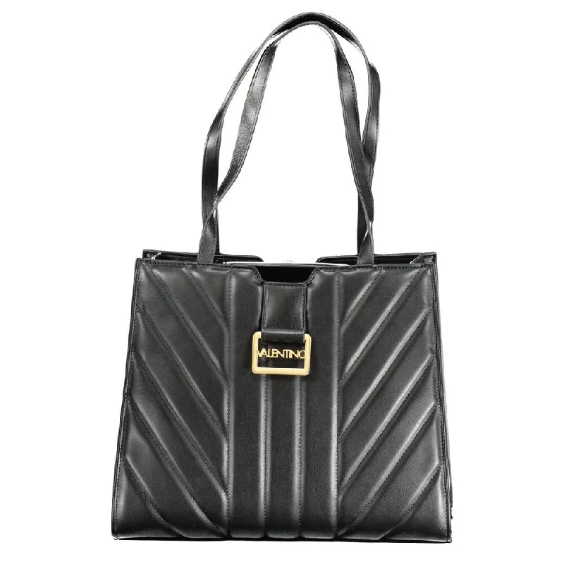 Handle bags with colorful handles for flair -Valentino Bags Black Polyethylene Women's Handbag