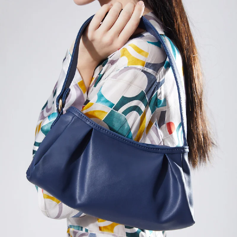 Handle bags with floral prints for spring -Trendy Blue Baguette Bag Perfect For Women & Girls