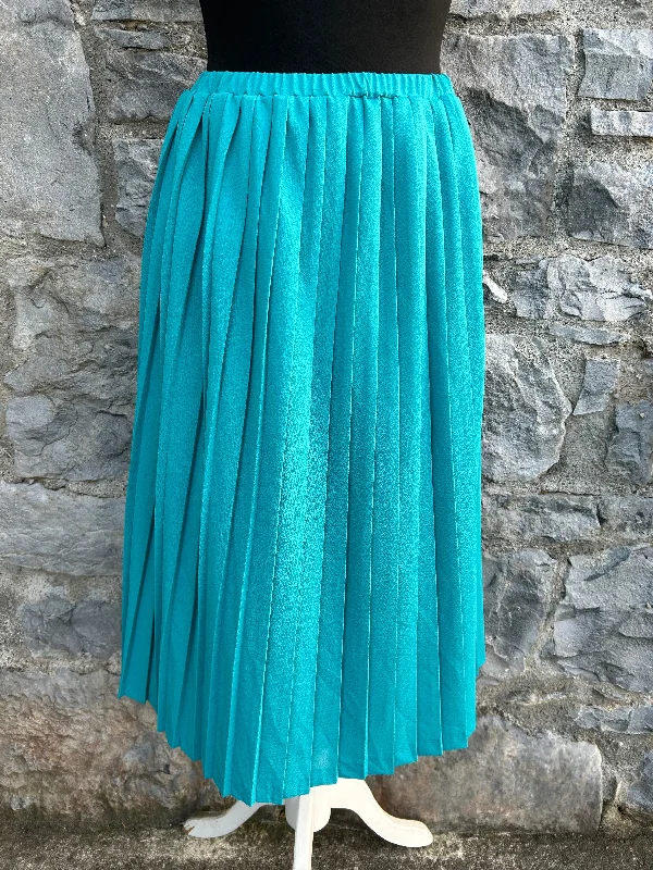 Off-shoulder Dresses for Feminine -80s teal pleated skirt uk 10-12