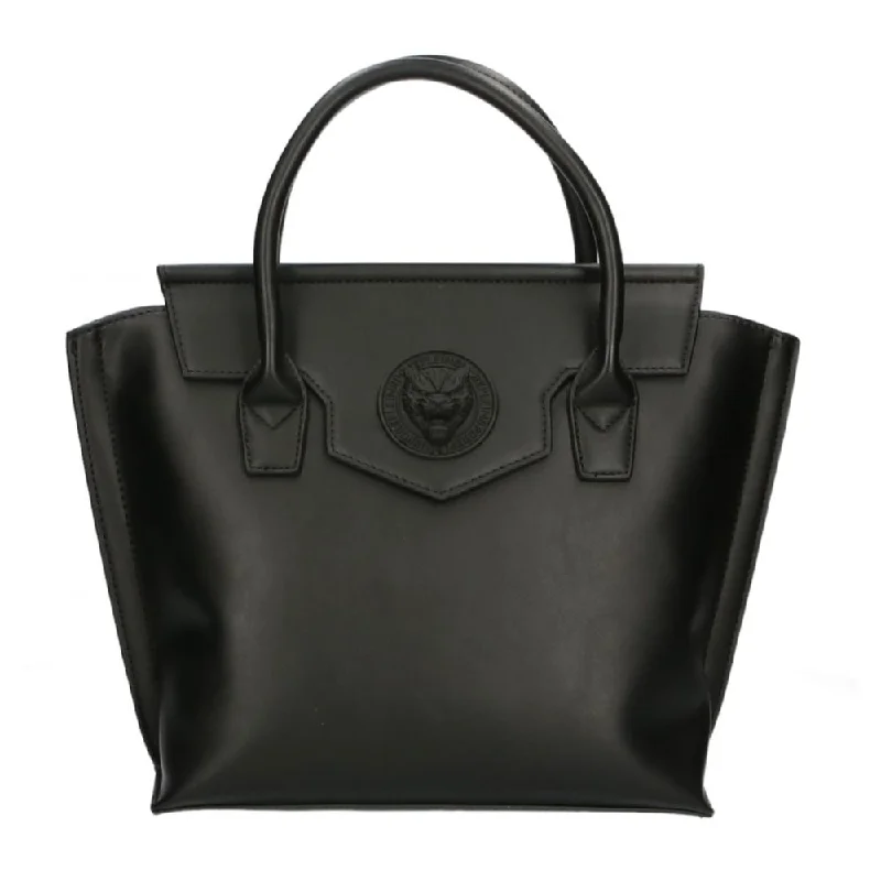 Handle bags with modern cutouts for style -Plein Sport Elegant Black Magnetic Women's Handbag