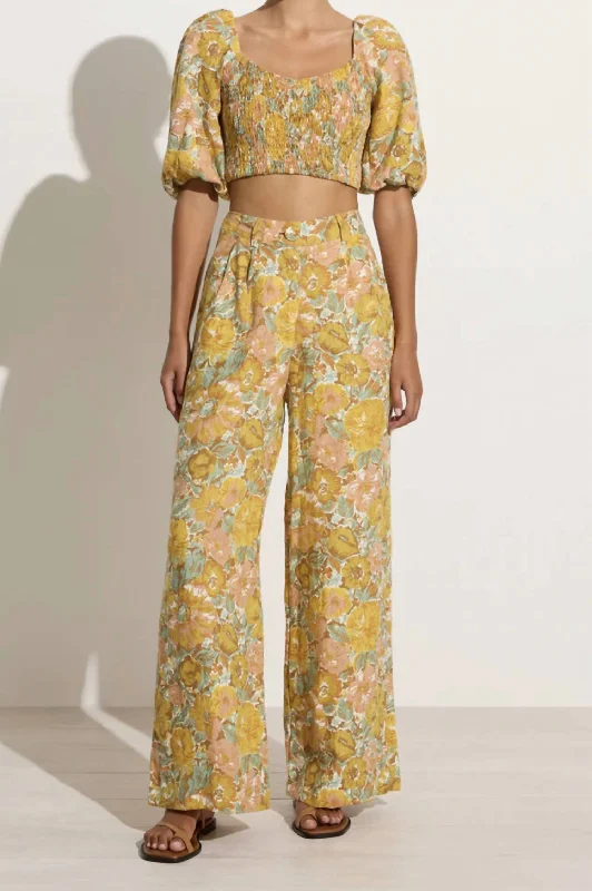 High-waisted tight trousers for women with slimming silhouette and smooth fit -Circa Pant In Junie Floral