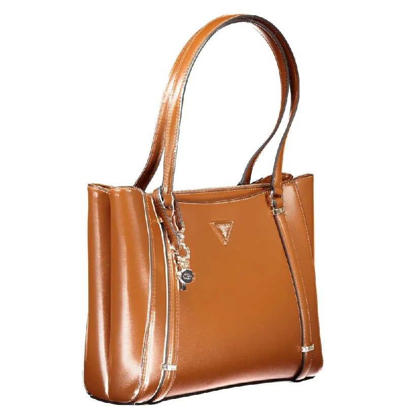 Handle bags with vintage vibes for nostalgia -Guess Jeans Brown Polyethylene Women's Handbag