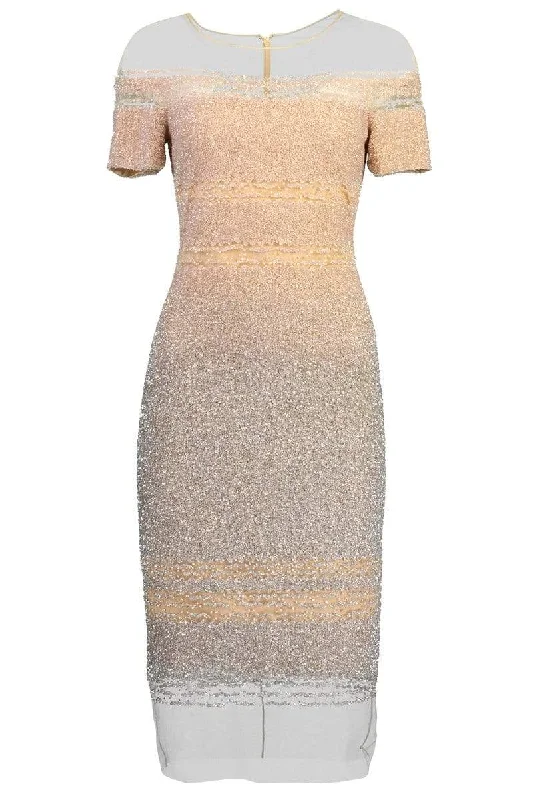 Tie-up Dresses for Decorative -Signature Sequin Cocktail Dress - Blush Silver