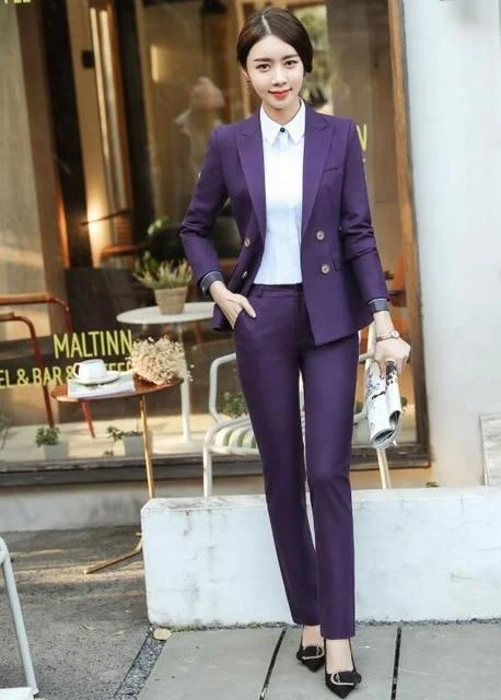 Purple coat pants