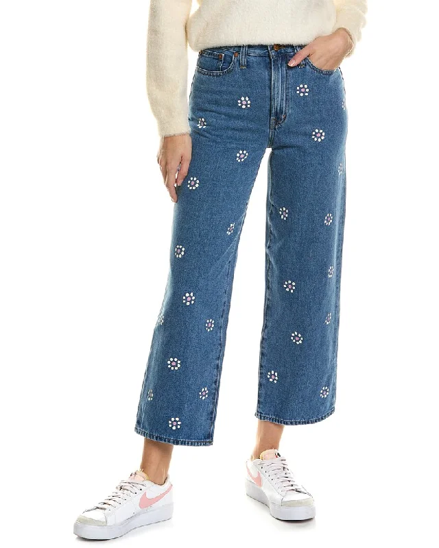 Soft fabric tight trousers for women with breathable material for year-round wear -Madewell The Perfect Vintage Brickhaven Wash Wide Leg Jean