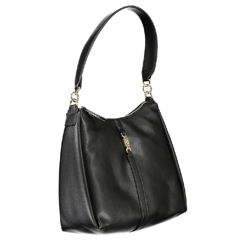 Handle bags with minimalist sleek silhouettes -Tommy Hilfiger Black Polyester Women's Handbag