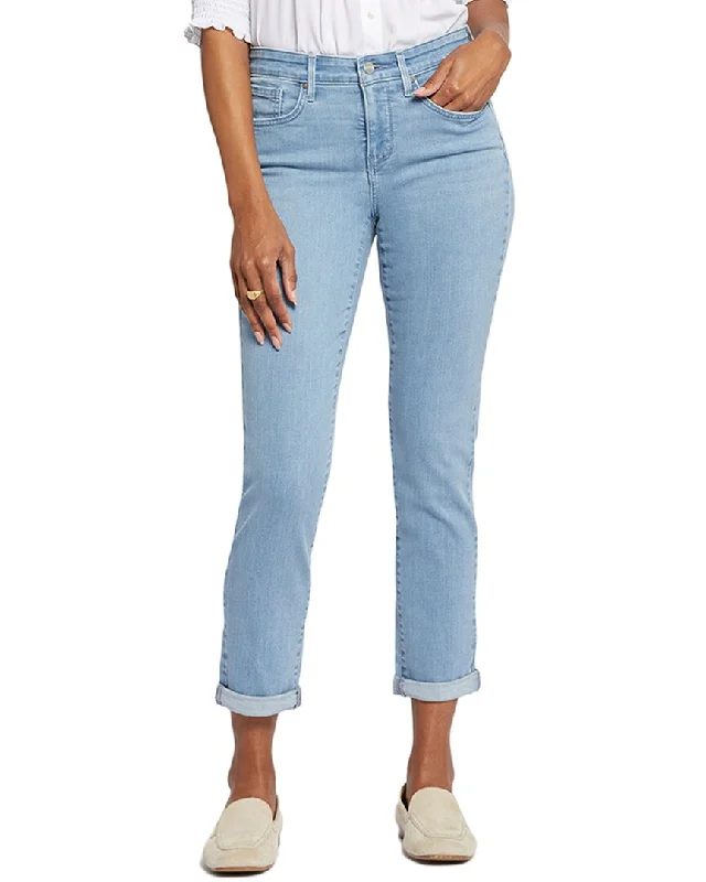 Tight cargo trousers for women with stylish pockets and slim cut for urban look -NYDJ Petite Margot Kingston Girlfriend Jean