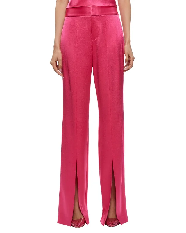 Stretch skinny tight trousers for women with full-length design and modern flair -alice + olivia Jody High Waist Slit Pant