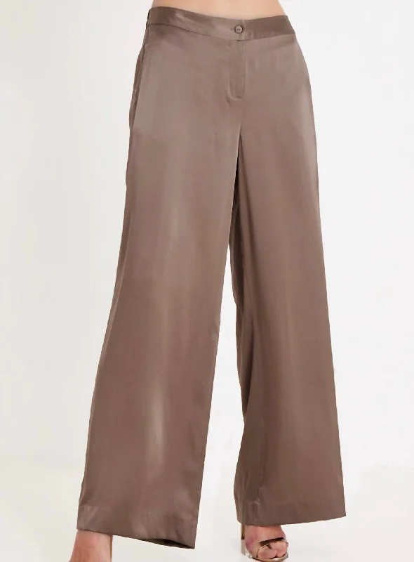 Tight trousers for women with decorative buttons and flattering silhouette for day wear -Women's Piazza Pants In Chino