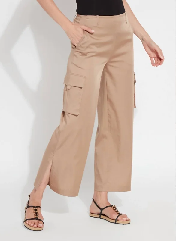 Straight-leg tight trousers for men with sharp crease and streamlined design -Calypso Cargo Pant In Tanned